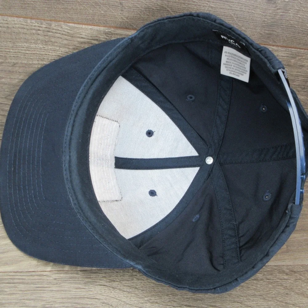 RVCA Hat Cap Mens Snap Back Blue Skate Surf Streetwear Mid Fit